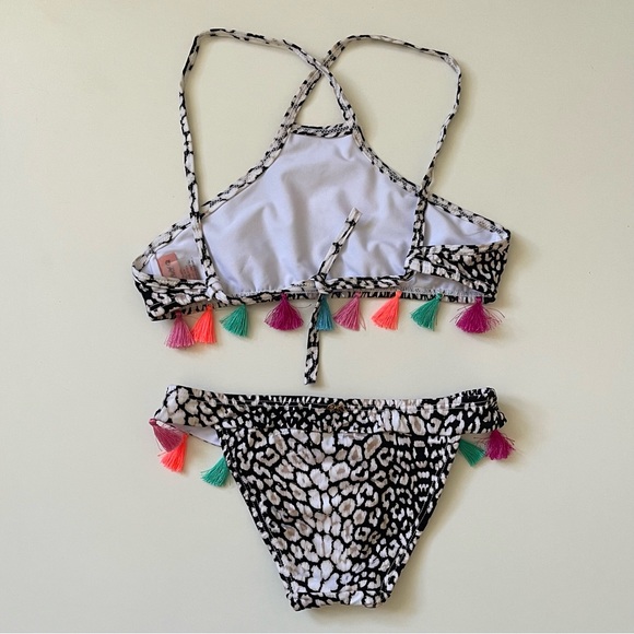 Pilyq Girls’ Floral & Animal Print - Tassel Bikini - Picture 4 of 9